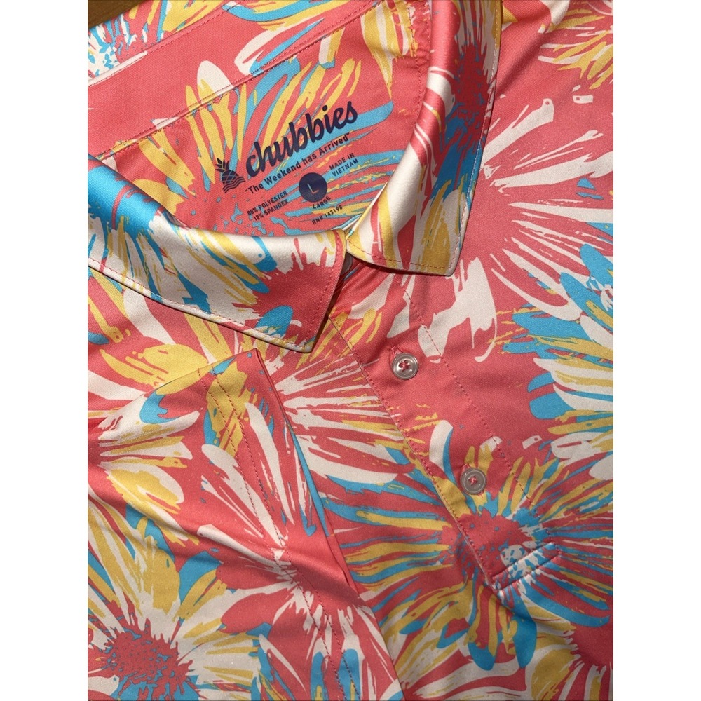 Chubbies Shirt Men L‎ Polo Short Sleeve Beach Resort Vacation Golf Hawaiian